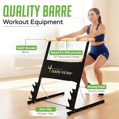 Portable Folding Exercise Bar for Barre, Balance and Ballet Home Workouts, Strong Freestanding Stable Design