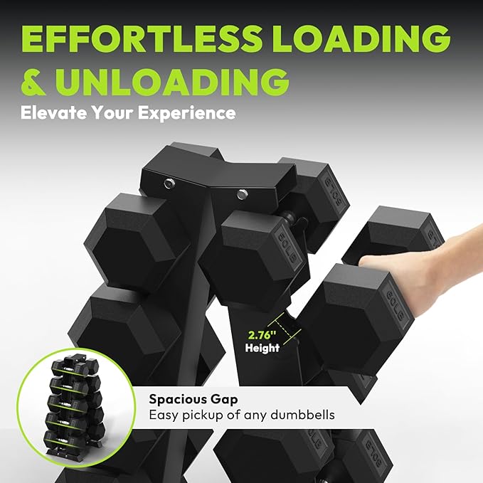 HANDBODE Dumbbell Rack A Frame Weight Rack Stand Dumbbell Weight Storage for Home Gym, Space-Saving Weight Stand for Home Gym