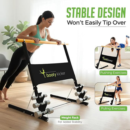 Portable Folding Exercise Bar for Barre, Balance and Ballet Home Workouts, Strong Freestanding Stable Design