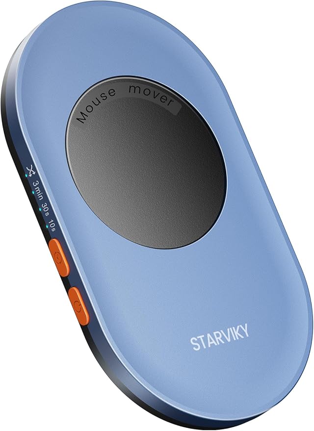 Undetectable Mechanical Mouse Jiggler, Ultra-Slim Mouse Mover, with Random Interval Timer, Driver-Free Mouse Wiggler Shaker Silently（Dark Blue）