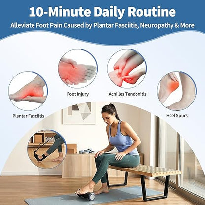 comness Plantar Fasciitis Relief Kit – Foot Stretcher and Foot Massager Roller, Stretch and Roll Routine for Heel Pain,Arch Pain, Simple At-Home Daily Foot Care