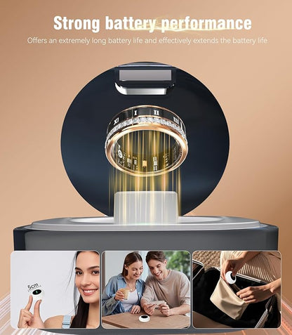10 Gen Diamond Smart Ring and Wireless Charging Case【Industry Ranking No.1 – 0 Measurement Error】 2026 Smart Ring for Women & Men for Sleep Tracking Wearable Device,Fitness Ring 12#