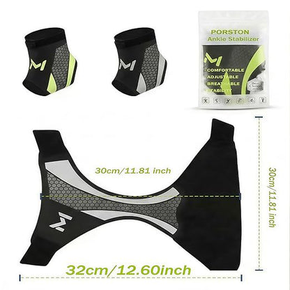 2-Pack Ankle Support Brace,Adjustable Athletic Ankle Support Brace,Enhance Stability for Foot Pain,Compression Sleeve to Relieve Plantar Fasciitis for Men & Women,Grey