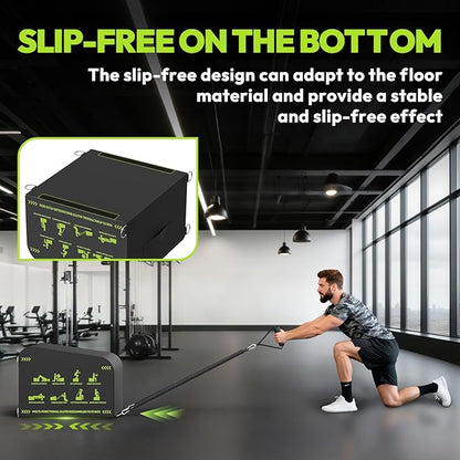 HANDBODE Hip Thrust Bench, Multi-Functional Slip-Free Hip Thrust Machine for Glute Bridge, Box Jump, Push-Ups, Squat, Ab Exercise, Suitable for Home & Gym