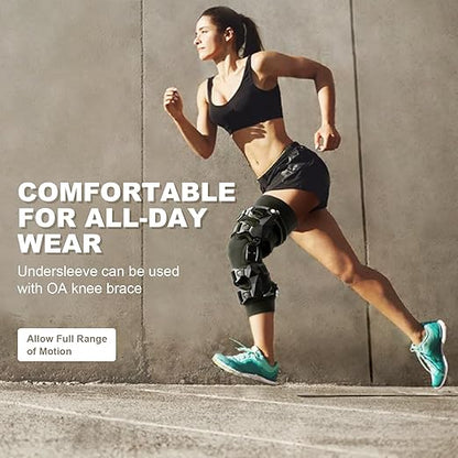Knee Brace Undersleeve - Knee Undersleeves for Women & Men Leg Undersleeve for Knee Brace, Closed Patella, M 2 Pieces
