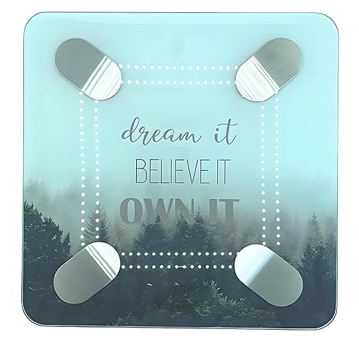 Body Basics Smart Scale - Digital Bathroom Scale with BMI & Body Fat Monitor, Health Analyzer, 400 lbs Capacity, Smartphone App Compatible (Dream It Believe It Own It)