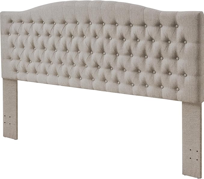 Linen Upholstered Headboard King/Cal King Size Latest Model Wall Mount, Bed Frame Mount, Featuring High-Density Sponge Padding, Luxury Texture Easy Assembly Comfort and Style-Linen