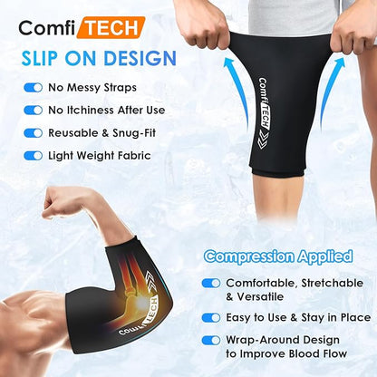 Comfitech Knee Ice Sleeve for Cooling Application, Flexible Cold Gel Pack Reusable, Large