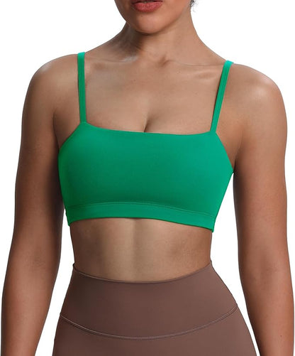 Aoxjox Women's Workout Bandeau Bras Training Fitness Running Yoga Crop Tank