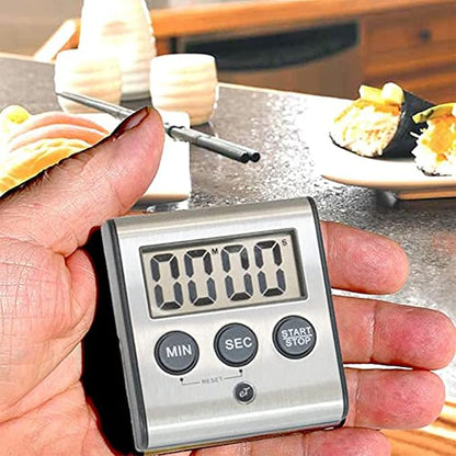 Elegant Digital Kitchen Timer - Stainless Steel Model eT-23, Super Strong Magnetic Back, Loud Alarm, Large Display, Auto Memory, Auto Shut-Off (12-Pack eT-23)