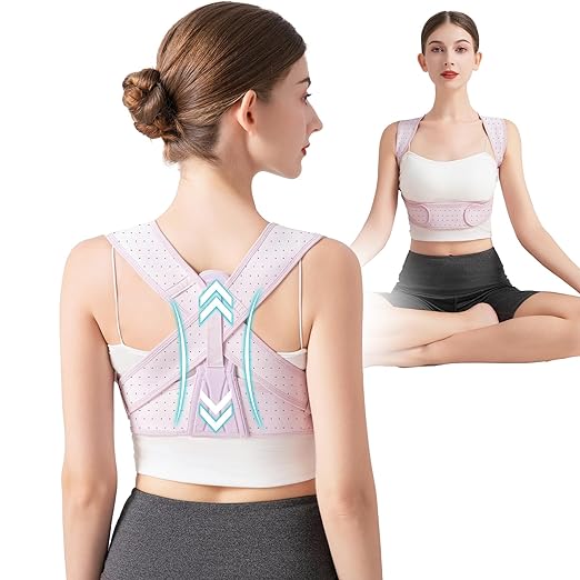 NLNYCT Posture Corrector For Women, Adjustable Back Brace For Posture, Back Posture Corrector Providing Pain Relief From Lumbar, Shoulder,Neck, And Clavicle, Back (L/XL 35-44 Inch)