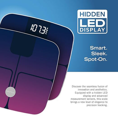 Nautica Body Tracker Digital Bathroom Scale, Bluetooth-Enabled Smart Scale with BMI, Body Fat, Muscle Mass Tracking & More, Syncs with Smartphone App for Body Composition Tracking, 440 Lbs.