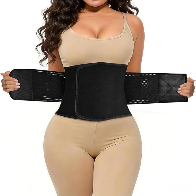 LKV Waist Trainer for Women, Waist Sweat Band, Slimming Waist Trimmer, Stomach Wrap, Body Shaper for Women