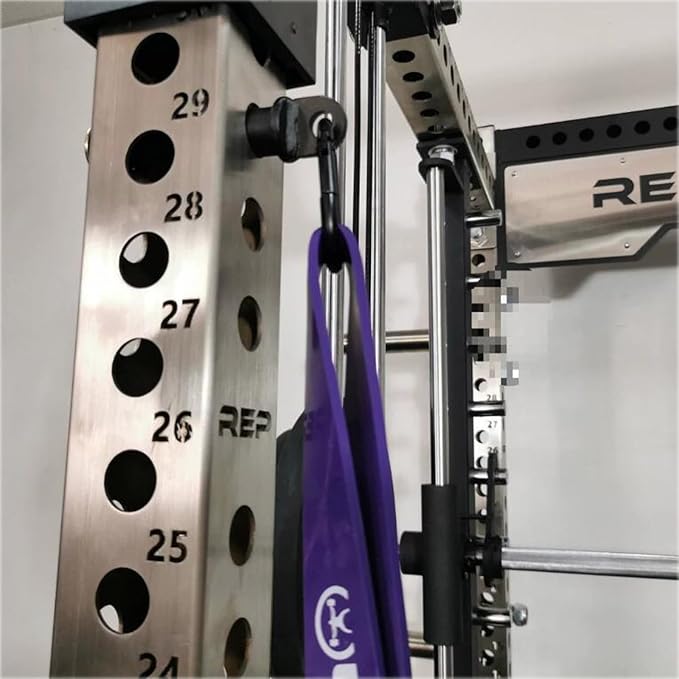 RSBFER Power Cage Squat Rack Accessories, Fits on 3" X 3" Tube Squat Rack with 1" Hole, Home Gym Fitness Equipment for Strength Training & Resistance Bands