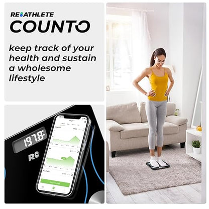 COUNTO Smart Scale- Digital Scale Measuring Body Parameters| Smart Bluetooth Body Fat Measurement Device, Body Composition Monitor with Smart App| Bathroom Scales Accurate for Bmi Muscle
