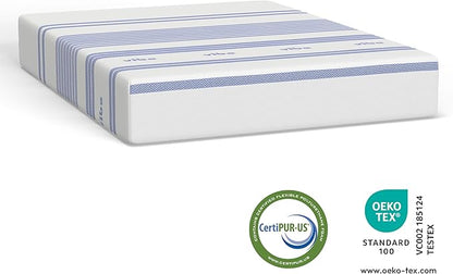 Vibe Gel Memory Foam Mattress, Fiberglass Free 10-Inch CertiPUR-US Certified Bed-in-a-Box, California King, White