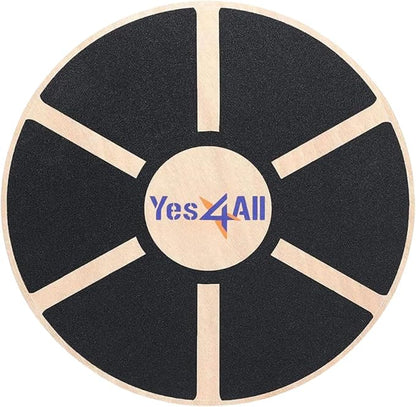 Yes4All 300lbs Wooden Wobble Board, 360-Degree Balance Board for Adults, Stylish Balance Trainer with Anti-Skid Texture