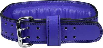 Women's 100% Pure Heritage Full Grain Leather Lifting Belt – Handcrafted with Extra Padding, Double Prong Buckle & Double Stitching (Dark Blue M)