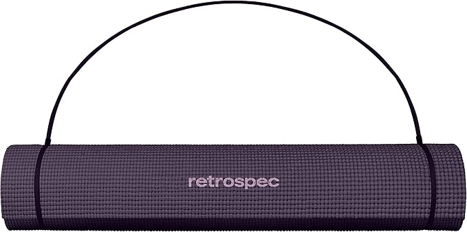 Retrospec Pismo Yoga Mat w/Nylon Strap for Men & Women - Non Slip Exercise Mat for Yoga, Pilates, Stretching, Floor & Fitness Workouts, .5mm Thick, Easy to Clean