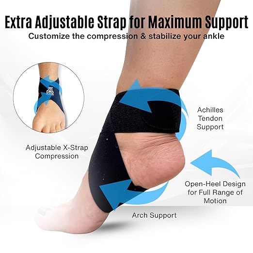 MDUB Ankle X Strap for Achilles Tendon and Planter Fasciitis Support, 1 Pack, Ankle Tendonitis Pain Relief Support Brace, Hiking, Soccer, Basketball, Running, Tennis, Volleyball & Pickleball