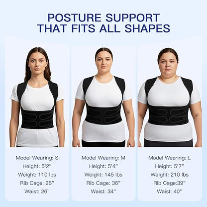 Posture Corrector for Women & Men, Back Brace Straightener with Adjustable Support, Relief for Neck/Shoulder/Back Pain, Scoliosis & Hunchback Correction, Breathable Mesh Design