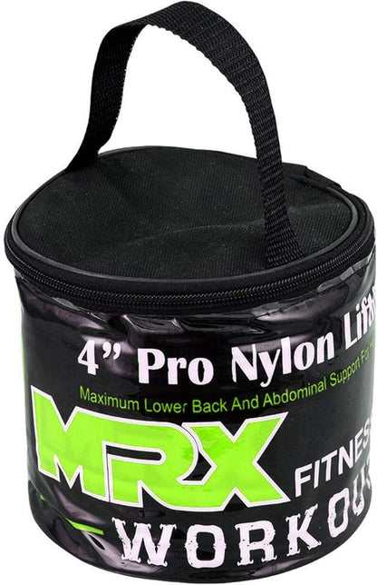 MRX Weight Lifting Belt - 4 Inches Wide 8mm Thick Padded Back Support with Flexible Ultralight Foam Powerlifting Belts Heavy Duty Deadlifts Workout Squats Exercise & Lifting Belt for Men & Women
