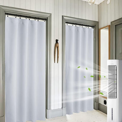 RYB HOME Curtains for Bedroom Living Room 72 inches Long, Thermal Insulated Privacy Rod Pocket Drapes for Nursery Office Home Theater, Width 34 by Length 72, Greyish White, 2 Panels