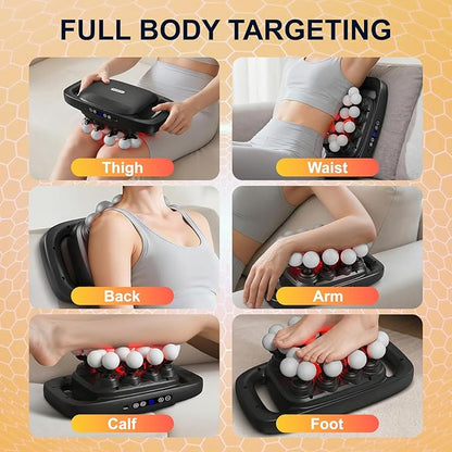Mekanic 20-Head Massage Gun Deep Tissue with Soothing Warmth, 3 Modes & 30 Intensities, Quiet Multi-Head Back Massager for Pain Relief, Electric Percussion Muscle Massager for Neck, Shoulders,and Legs