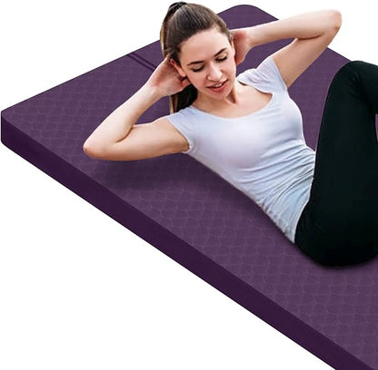 nuveti Large Exercise Mat - 15mm/20mm/30mm Thick Yoga Mat | Workout Mat for Fitness, Yoga, Pilates, Stretching & Floor Exercises for Women & Men with Free Carrying Bag