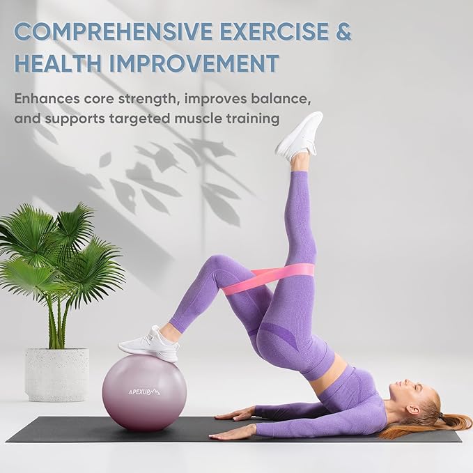 APEXUP 9 Inch Pilates Ball Small Exercise Ball for Yoga, Fitness, Balance, Core Workout, Physical Therapy