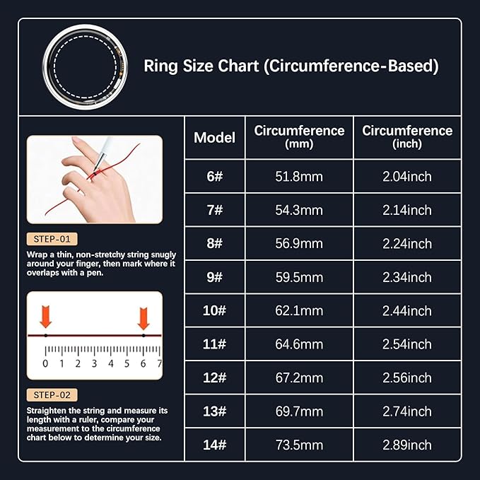 Smart Rings for Women Men, Fitness Ring with Heart Rate, Blood Oxygen, HRV, Stress, Sleep Tracker, Step Tracker, No Subscription Fee, lP68 Waterproof Smart Ring for iPhone & Android (Silver 7#)
