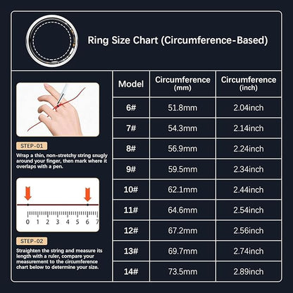 Smart Rings for Women Men, Fitness Ring with Heart Rate, Blood Oxygen, HRV, Stress, Sleep Tracker, Step Tracker, No Subscription Fee, lP68 Waterproof Smart Ring for iPhone & Android (Silver 7#)