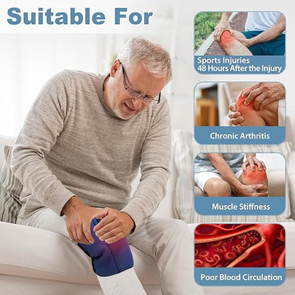 Heated Knee Brace, Cordless Knee Heating Pad for Arthritis, 3 Temperature Modes Knee Warmer, 3000mAh Battery Operated Knee Wrap for Men Women Seniors, Blue(Single)