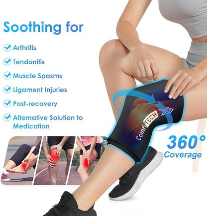 Comfitech Knee Ice Sleeve for Cooling Application, Flexible Cold Gel Pack Reusable, Medium