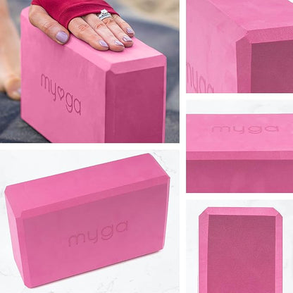 MYGA Yoga Block,Lightweight EVA Foam Yoga Brick,High Density Non-Slip Block for Yoga Poses, Pilates, Balance and Flexibility