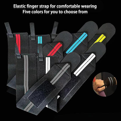 Wrist Wraps for Weightlifting,2Pcs Gym Wrist Wraps with Hand Thumb Loop,Premium Quality Wrist Support,Triple Reinforced Protection,More Elasticity Density Weaving,Suitable for Weightlifting,Fitness