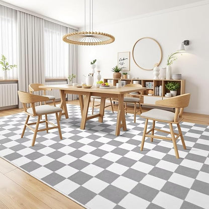 Terrug Grey and White Checkered Rug