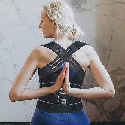Instant Posture Corrector for Women & Men, Back Brace for Neck Shoulder Upper Back Pain Relief, Adjustable Posture Correcter for Hunchback Slouching, Invisible Under Clothes, Lightweight Comfort (Large)