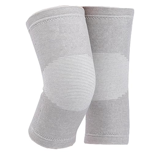 Bamboo Charcoal Knee Sleeve - Bamboo Compression Knee Sleeve for Men and Women - Elastic Warm Knee Brace for Arthritis (Gray, Small)