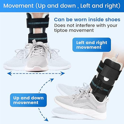 Velpeau Air Gel Foam Ankle Stabilizer Support Brace for Sprained Ankle, Ligament Injury, Tendonitis, Adjustable Rigid Stirrup Ankle Splint for Women and Men (Inflatable Version, Small, Right Foot)