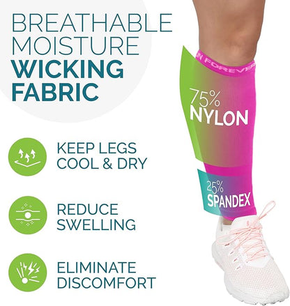 Run Forever Calf Compression Sleeves for Men and Women - Leg Compression Sleeve - Footless Compression Socks for runners