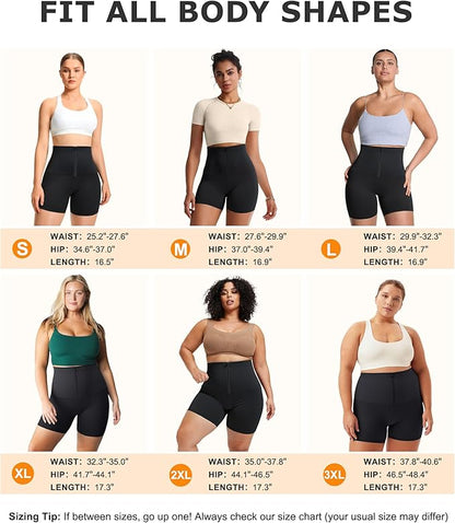 TrainingGirl Compression Sweat Shorts for Women Workout Sauna Suit Gym Sets High Waist Trainer Thigh Fat Slimmer Yoga Pants