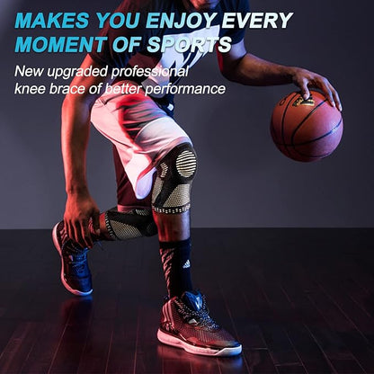 NEENCA 2 Pack Knee Braces for Knee Pain, Compression Knee Sleeves with Patella Gel Pad & Side Stabilizers, Knee Support for Men Women, Meniscus Tear, Arthritis, Joint Pain, ACL,PCL,MCL,Runner, Workout