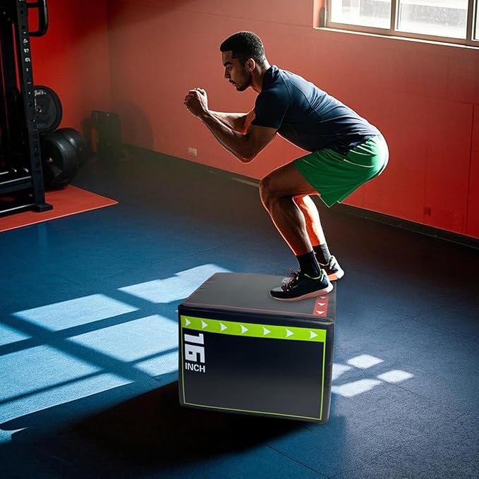 Plyo Jump Box - Athletic Jump Platforms, Shock-Absorbing Exercise Deck, Workout Agility Station, Fitness Step Surfaces | Training Equipment Usage Plyometric Power Speed Endurance for Indoor Gym Use