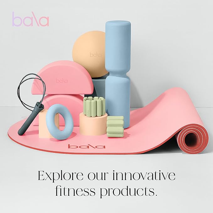 Bala Yoga Mat for Home Gym - Non Slip Exercise Mat for Home Workout, Stretching, Pilates, Aerobics & Floor & Fitness Work Out - Indoor Exercising Mat