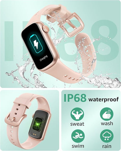 Fitness Tracker with Step Counter/Calories/Stopwatch, Activity Health Tracker with Blood Pressure Heart Rate Monitor, Sleep Tracker, 137+ Sport Modes, Pedometer Smart Watch, Gift for Women Men Pink