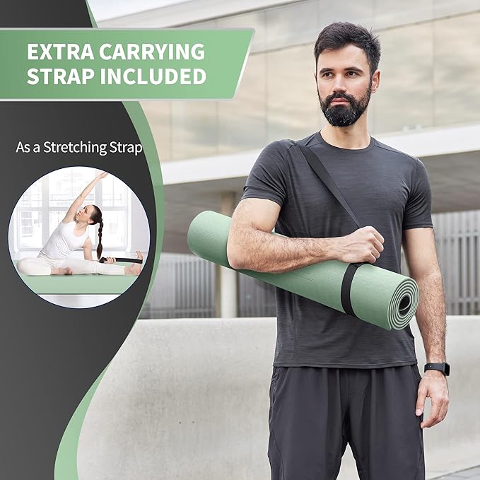 CAMBIVO Extra Wide Yoga Mat for Women and Men (72"/84"x 32"x 1/4") TPE Workout Mat, Non-slip Large Exercise Fitness Mat for Yoga, Pilates, Workout