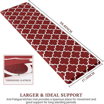 WISELIFE Kitchen Mat Cushioned Anti-Fatigue Kitchen Rug, 17.3"x 60", Non Slip
