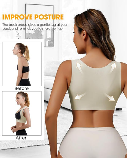 Front Closure Back Posture Corrector for Women Posture Correcting Adjustable Back Support for Women Bras Chest Shaper