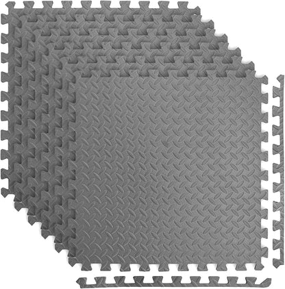 Art3d 24 Sq.Ft Eva Puzzle Exercise Mats, 1/2" Thick Foam Interlocking Tiles for Gyms, Flooring, Workout, Gym Equipments, Pack of 6, Grey